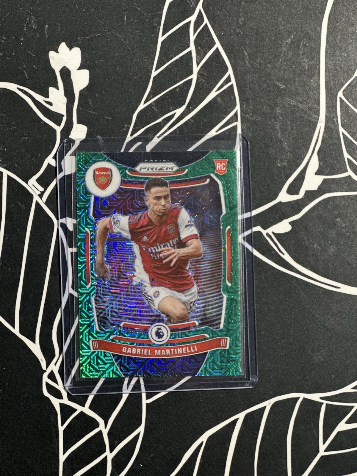 2021-22 Panini Prizm Premier League #203 Gabriel Martinelli H2 Green Mojo Rookie