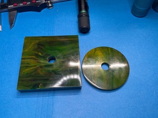 BEAUTIFULLY MARBLED BAKELITE DISKS—PLEASE LOOK AT PICTURES FOR DETAILS—