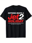 Funny Unisex Jet2 Holiday Graphic T-Shirt Casual Crew Neck Short Sleeve Tee