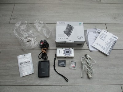 Canon IXUS 160 20.0MP Digital Camera White Box Battery Charger SD Card Complete