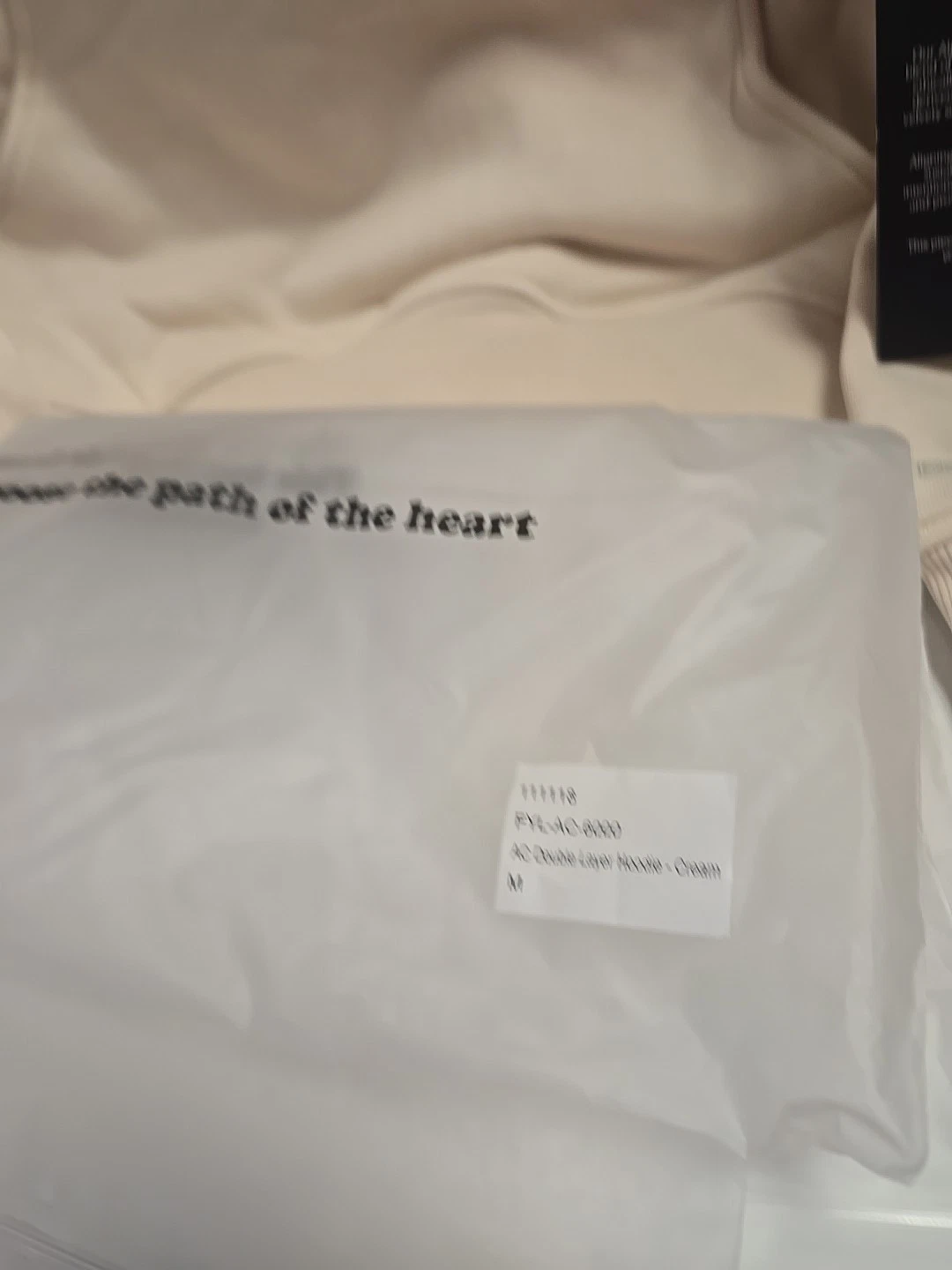 OFF WHITE Follow Your Legend AC Felpa con Cappuccio Doppio Strato Crema Taglia Med