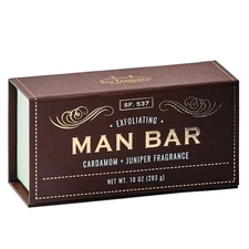 San Francisco Soap Company Exfoliating Man Bar, Brown, Cardamom & Juniper, 10...