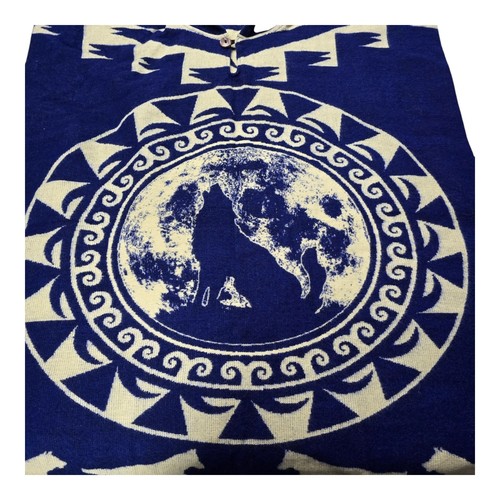 Erwachsene Unisex Poncho Bild vom Wolf heult auf dem Mond sehr große Größe 2XL+ - Bild 3 von 18