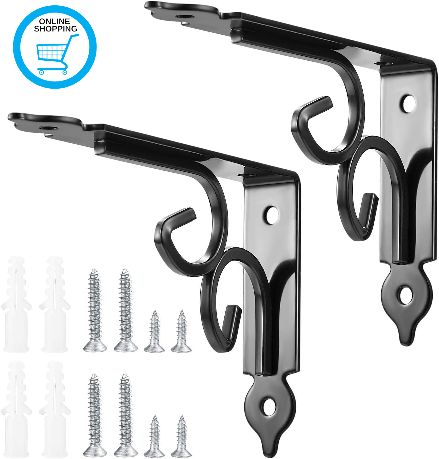 Floating Shelf Brackets, Decorative Shelf Brackets and Supports, Rustic Shelves