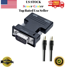 Directional HDMI to VGA Adapter with 3.5mm Audio Port Laptop HDMI Source Output