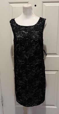 Stella Parker Dress Lace Over Striped Lining 27  P2P 36  Length Size 8 Orig $70