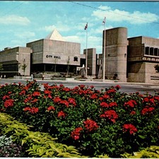 c1970s Brantford ON Postcard City Hall Brutalist Architecture Michael Kopsa Bldg