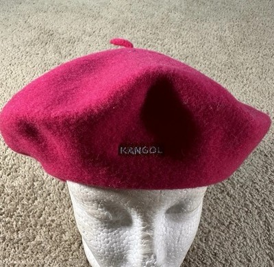 Kangol Beret Hat Cap Womans One Size Pink Modelaine100% wool  Made In Gb Casual