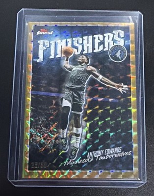 2025 Topps Finest Anthony Edwards Finishers Gold Geometric Refractor #d 25/50