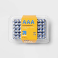 AAA Batteries 60pk Alkaline Battery - up up: Single-Use Household Batteries