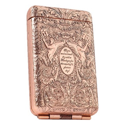 Rose Gold Folding Cigarette Case For King Size Double Sided Box Vintage  Solid US