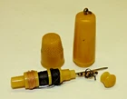 Vintage Plastic Bullet Pocket Sewing Travel Kit w/ Loop for Chain Chatelaine