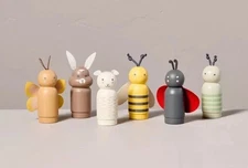 NEW Hearth & Hand with Magnolia 6 pc Spring Toy Animal Peg Pals Figurine Set NIB