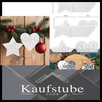 Silikonform Weihnachten, GießForm, Herz, Stern, Weihnachtsdeko, Bastelset, Wi...