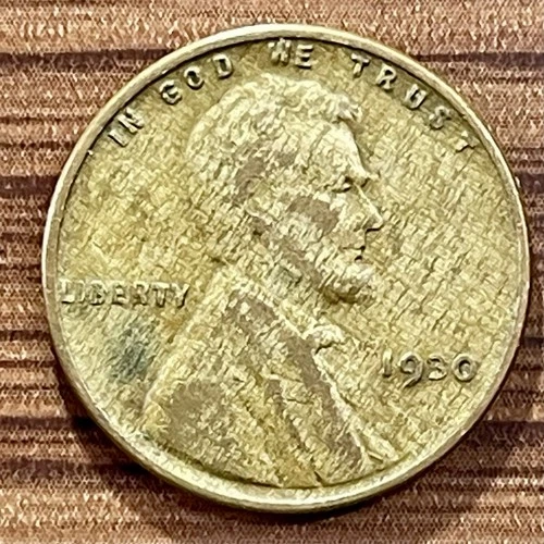 1930-P Lincoln Wheat Cent Monster Woody Error Wood Grain Improper Alloy Mix