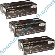 *300-Gloves* Microflex MidKnight Powder-Free Nitrile Medical Small MK-296-S