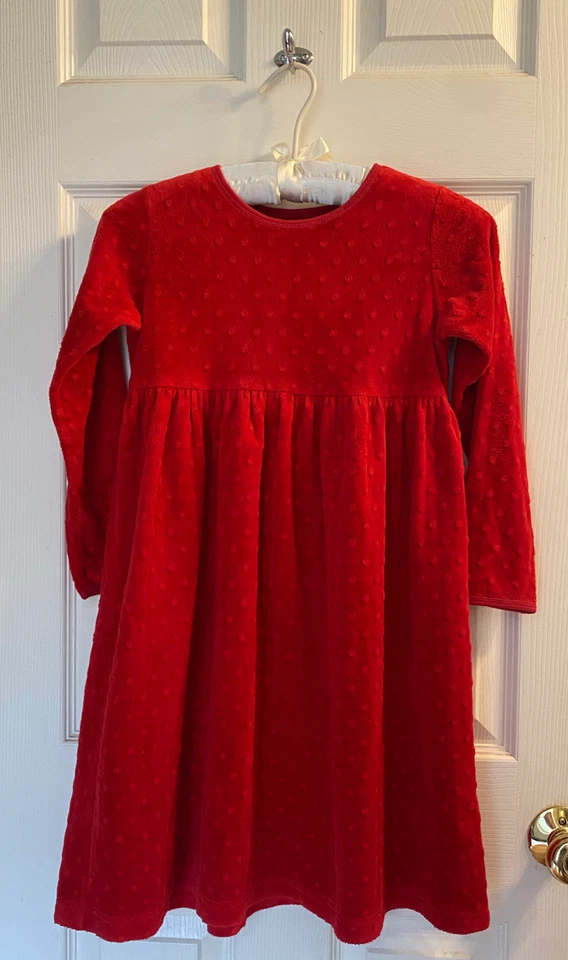 Vestido de inverno confortável Kellys Kids meninas tamanho 7/8 tecido minky vermelho TÃO MACIO! Excelente estado usado - Imagem 2 de 4