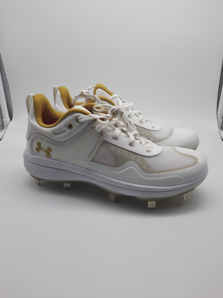 White And Gold Softball Cleats Under Armour Womens Glyde MT