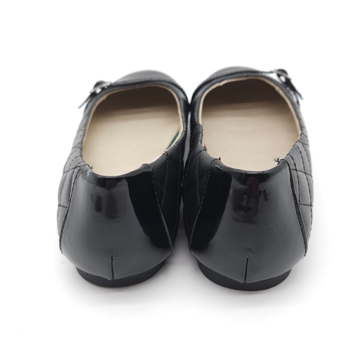 Lands End Black Quilted Cap Toe Ballet Flats Shoes Girls Size 5 Womens Size 6.5 eBay