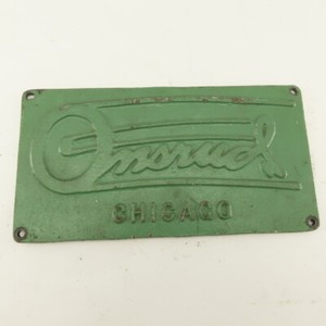 Onsrud Chicago 12-1/2" x 6-1/2" Pin Router Cast Iron Name Plate