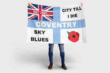 BANDERA AZUL COVENTRY. 5 pies x 3 pies. ENTREGA GRATUITA. 4 ojales