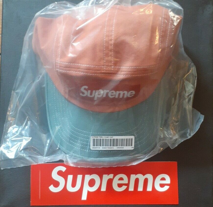 SUPREME 2-TONE TWILL CAMP CAP ORANGE SS22 | eBay