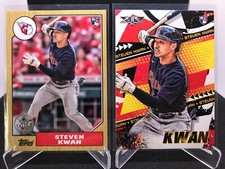 Steven Kwan  x2 card lot rookie RC Topps Fire Insert Guardians