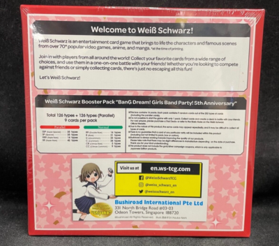 Weiss Schwarz: BanG Dream Girls Band Party 5th Anniversary Booster