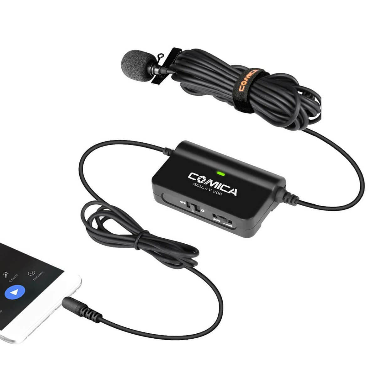 Lavalier Microphone for Smartphones Audio Vocal Recording Battery Powered