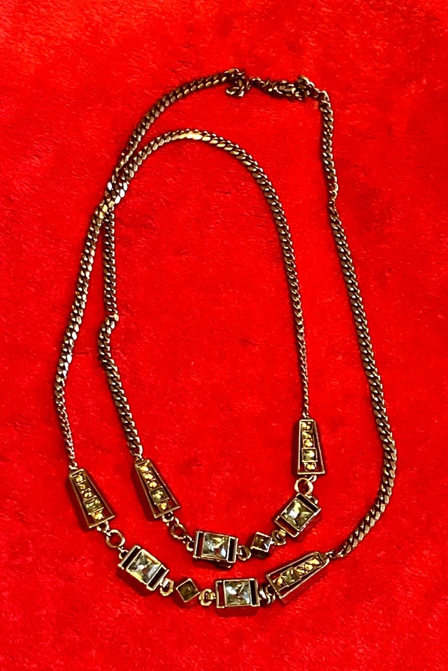 COLLAR GIVENCY PEDRERÍA MARRÓN CHOCOLATE CADENA ESLABÓN LARGO UNA HEBRA 42" MG Foto 4 de 4