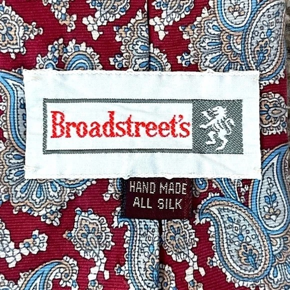 Corbata de seda vintage con estampado de cachemir Oleg Cassini Broadstreets Foto 4 de 4