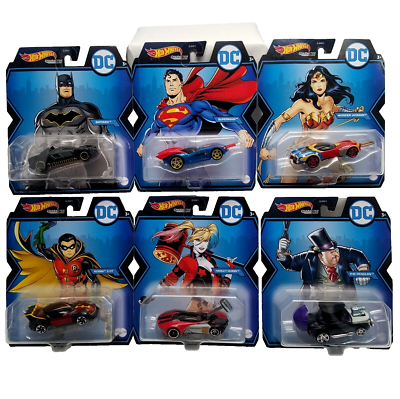 Hot Wheels Character Cars 2021 Complete Set of 6 DC Comics Harley