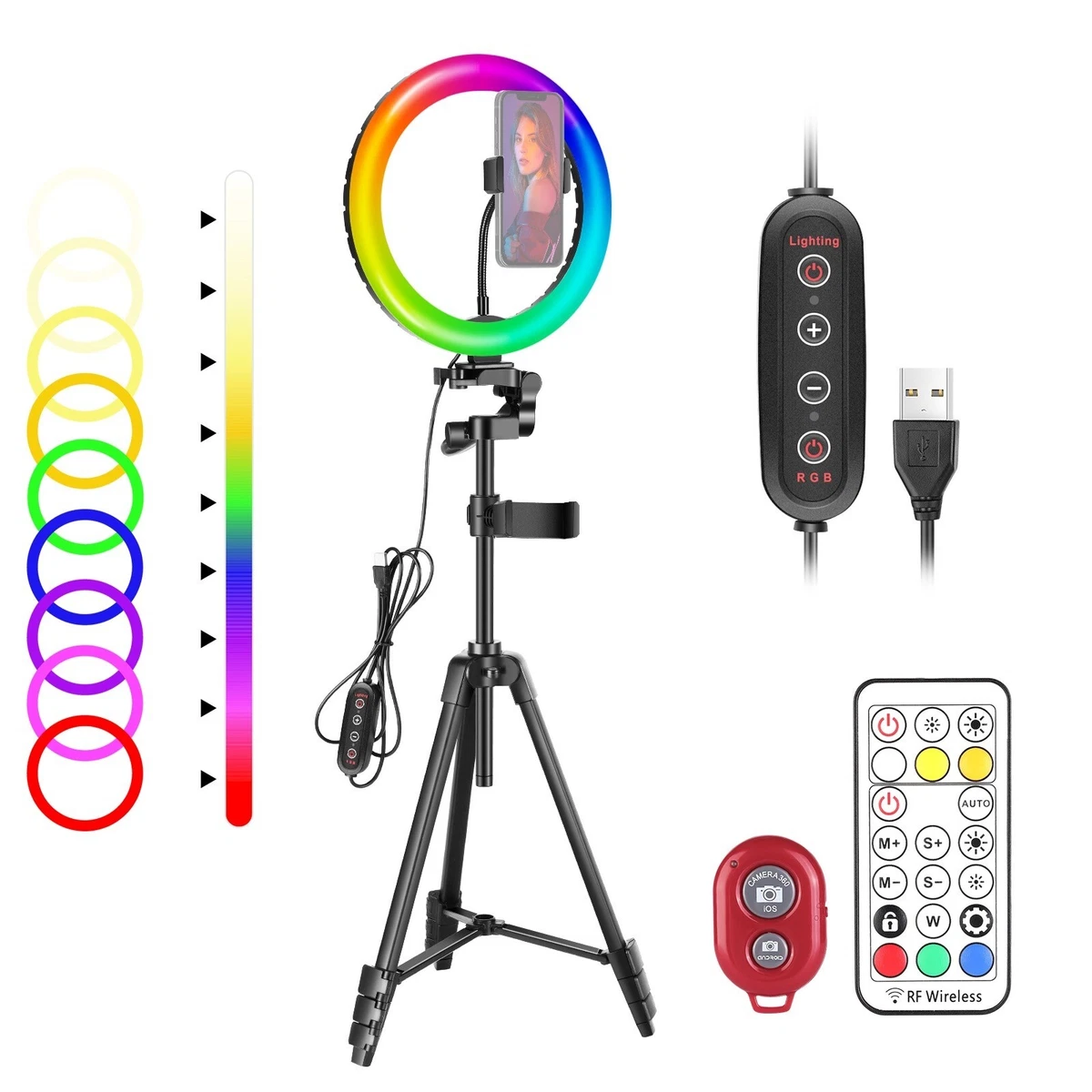 Neewer 10inch Desktop Ring Light for Laptop Computer Zoom Call, ring