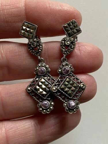 Orecchini di lusso di argento argento ametista