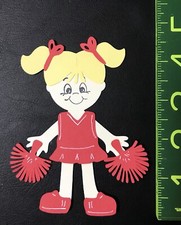 Cricut Cheerleader Girl Die Cut Paper Scrapbook Embellishment