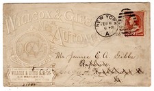 Willcox  Gibbs Sewing Machine Co 1886 New York to St Augustine FL - See Reverse