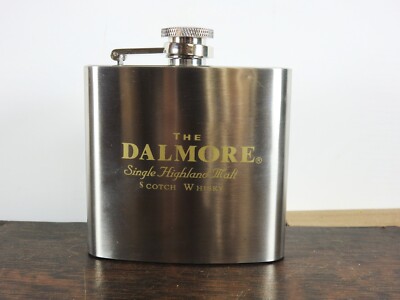 DALMOR SINGLE HIGHLAND MALT SCOTCH STAINLESS STEEL HIP FLASK