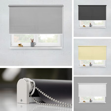 Premium Blackout Roller Blinds in Cassette, White, Grey, Charcoal, 200cm Drop