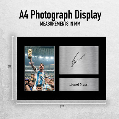 Lionel Messi Signed Argentina Pre Printed Autograph Photo