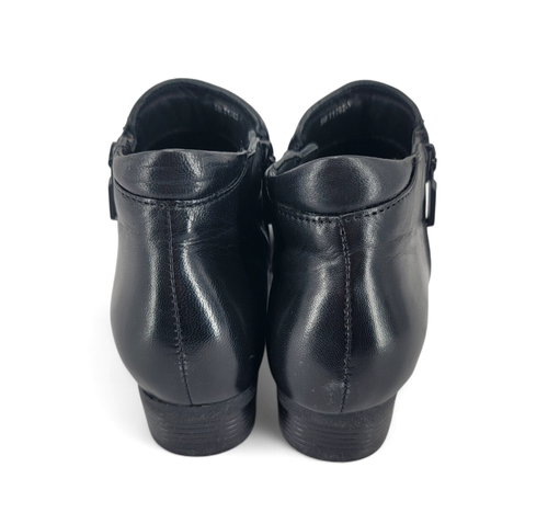 Botines Trotters Major de cuero negro para mujer talla 5M tacón bajo cómodos cremallera” - Imagen 3 de 5