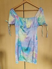 Miss Toxic Size 10 Colourful Tie Dye Dress Bow Detail Summer Party Sweetheart