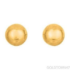 14kt Yellow Gold Shiny Ball Post Earring