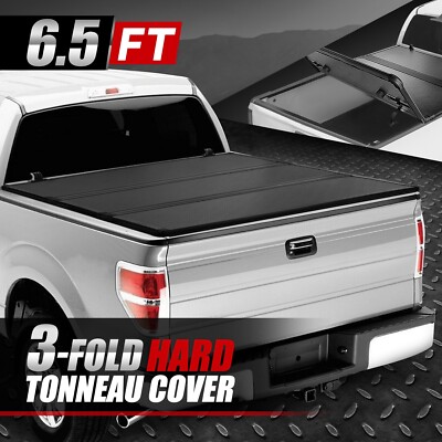 For 04-14 Ford F150 Truck 6.5Ft Short Bed FRP Hard Solid Tri-Fold Tonneau Cover