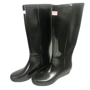 tall black boots wedge heel