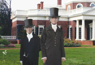 Thomas Jefferson and James Madison at Monticello Postcard based on Life Mask