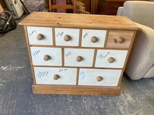 Pine Chest 9 Drawers Narrow Solid Wood 91 cm wide x 34 cm deep x 76 cm high