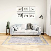 Teppich Waschbar Grau 120X180 Cm Rutschfest