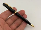 Lovely Scarce Vintage OMAS Dama Small Size Ballpoint Pen - Hex Black & Gold Trim