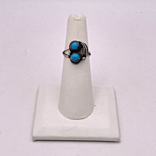 Vintage Sterling Silver  Turquoise Southwestern Ring Sz 5.75