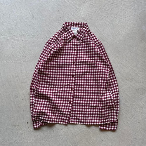 Agnès b., Agnes B 90s Check Shirt Red Cotton Size 3 Vintage